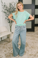 Load image into Gallery viewer, Foundation First Waffle Knit Relaxed Tee in Mint
