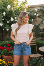 Load image into Gallery viewer, Sweet Stripe Ruffle Sleeve Top
