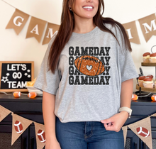 Load image into Gallery viewer, GAMEDAY Faux Glitter Football Graphic T-Shirt
