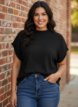 Load image into Gallery viewer, The Modern Muse Short Sleeve Sweater Tee (multiple color options)
