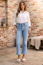 Load image into Gallery viewer, JUDY BLUE Metallic Seam Mid Rise Flare Jeans
