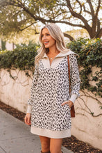 Load image into Gallery viewer, Wild Echo Leopard Zip-Collar Mini Dress
