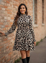 Load image into Gallery viewer, Midnight Safari Ruffle Mini Dress
