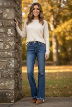 Load image into Gallery viewer, RISEN Mid Rise Flare Frayed Hem Jeans
