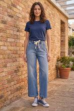 Load image into Gallery viewer, RISEN Elastic Band High Rise Cropped Wide Jeans
