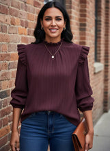Load image into Gallery viewer, Evening Rendezvous Ruffle Blouse (multiple color options)
