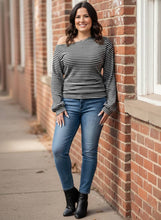 Load image into Gallery viewer, Metropolitan Stripe Off-Shoulder Top
