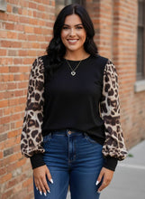 Load image into Gallery viewer, Urban Jungle Leopard Sleeve Top
