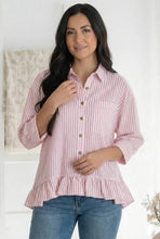 Load image into Gallery viewer, Pretty Please Pink Peplum Blouse

