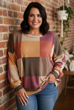 Load image into Gallery viewer, Fireside Quilt Oversized Waffle Knit Pullover
