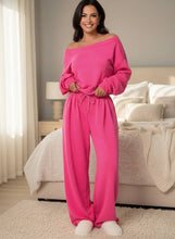 Load image into Gallery viewer, Luxe Lounge Boat Neck Long Sleeve Top and Pants Set (multiple color options)
