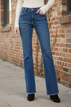 Load image into Gallery viewer, RISEN Mid Rise Bootcut Frayed Waistband Hem Detail Jeans
