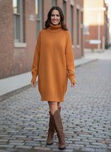 Load image into Gallery viewer, Autumn Hearth Oversized Turtleneck Dress
