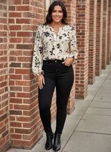 Load image into Gallery viewer, Botanical Muse Split-Neck Blouse
