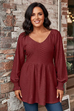 Load image into Gallery viewer, Aria Artisan Ruched Peplum Blouse (multiple color options)
