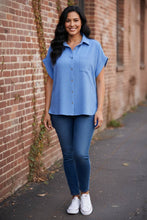 Load image into Gallery viewer, Midtown Chic Airflow Button-Down Shirt in Blue

