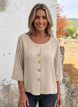 Load image into Gallery viewer, Golden Hour Button 3/4 Sleeve Blouse (multiple color options)
