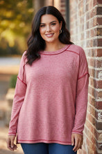 Load image into Gallery viewer, Moments in Time Exposed Seam Hi-low Tee in Red
