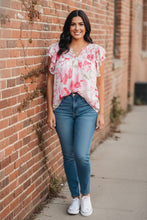 Load image into Gallery viewer, Vivid Valley Floral Print Flutter Sheer Top
