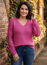 Load image into Gallery viewer, Lattice Dream V-Neck Sweater (multiple color options)
