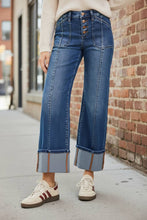 Load image into Gallery viewer, RISEN High Rise Crop Wide Straight Cuffed Jeans
