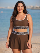 Load image into Gallery viewer, Courtside Coastal Contrast Trim Tank and Skort Swim Set (multiple color options)
