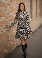Load image into Gallery viewer, Midnight Safari Ruffle Mini Dress
