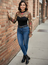 Load image into Gallery viewer, Midnight Garden Embroidered Bodysuit
