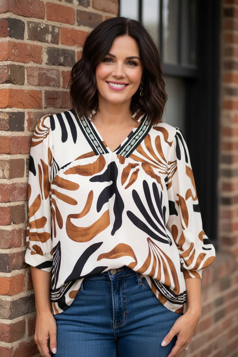Gallery Walk Abstract Blouse