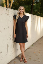 Load image into Gallery viewer, Muse &amp; Melody Ruffled V-Neck Cap Sleeve Dress (multiple color options)

