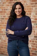 Load image into Gallery viewer, Blue Skies Crochet Pullover
