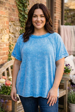 Load image into Gallery viewer, Laguna Loft Mineral Wash Ribbed Top in Deep Sky
