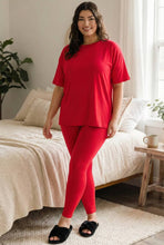 Load image into Gallery viewer, In Her Cozy Era Microfiber Loungewear Set in Red
