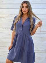 Load image into Gallery viewer, French Market Tiered Button-Front Dress (multiple color options)
