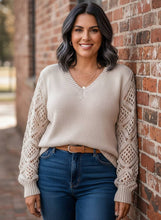 Load image into Gallery viewer, Heirloom Pointelle V-Neck Sweater (multiple color options)
