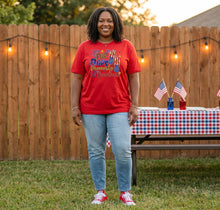Load image into Gallery viewer, Flip flops, Fireworks, &amp; Freedom Graphic T-Shirt
