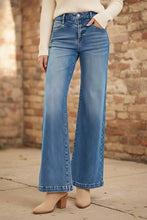 Load image into Gallery viewer, RISEN High Rise Wide Leg Jenas with Front Yoke and Heart Back Pocket
