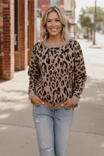 Load image into Gallery viewer, Leopard Jacquard Oversized Sweater Knit Top
