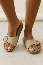 Load image into Gallery viewer, Lizzy Slip on Buckle Strap Sandal in Taupe
