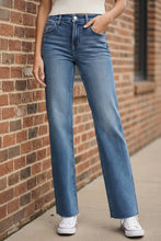 Load image into Gallery viewer, RISEN Tummy Control 4 Way Stretch Mid Rise Straight Jeans
