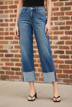 Load image into Gallery viewer, RISEN Tummy Control Mid Rise Crop Wide Cuffed Jeans
