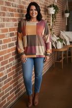 Load image into Gallery viewer, Fireside Quilt Oversized Waffle Knit Pullover
