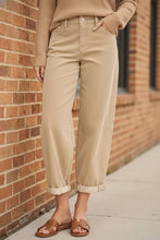 Load image into Gallery viewer, RISEN High Rise Crop Barrel Cordurory Pants
