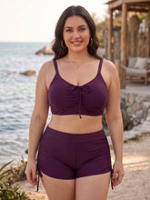 Load image into Gallery viewer, Cove Bound Ruched Drawstring Swim Set (multiple color options)

