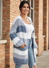 Load image into Gallery viewer, Winter Sky Fuzzy Stripe Cardigan
