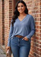 Load image into Gallery viewer, Morning Mist Textured V-Neck Top (multiple color options)
