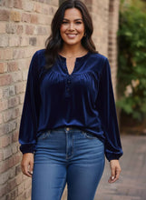 Load image into Gallery viewer, Midnight Dream Velvet Blouse (2 color options)
