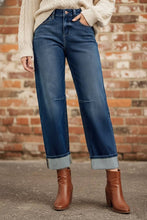 Load image into Gallery viewer, RISEN Slouchy Crop Barrel Cuffed Jeans
