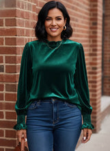 Load image into Gallery viewer, Manhattan Evening Velvet Blouse (multiple color options)
