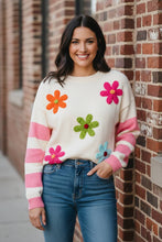 Load image into Gallery viewer, Vivid Verse Floral Patched Sweater
